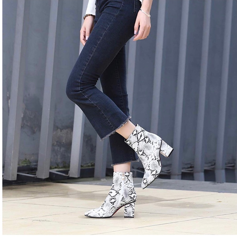 Snake skin booties